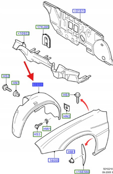 NADKOLE PRAWE PRZÓD FORD KA 2002- 2005 1337594 _ 3S51-16114-BG
