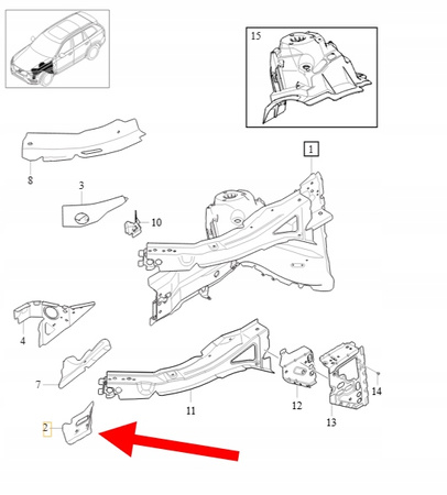 WSPORNIK PODŁUŻNICY LEWY VOLVO XC90 XC60 S90 S60 V90 V60 OEM/OE 31420628