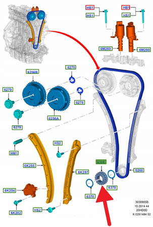 KOŁO ZĘBATE WAŁU KORBOWEGO FORD FOCUS KUGA MONDEO 2056061 _ CJ5E-6306-BA