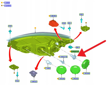 ŻARÓWKA H7 FORD MOTORCRAFT MONDEO FIESTA FOCUS 18- 2080258 _ 93BJ-13009-BA