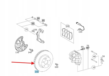 Mercedes-Benz OE A2114210712 tarcza hamulcowa przód W211