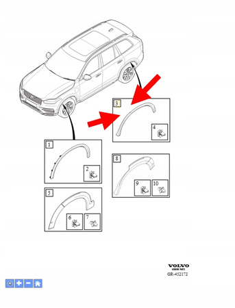 POSZERZENIE DOKŁADKA BŁOTNIKA LEWY TYŁ VOLVO XC90 2016- OEM/OE 39849961