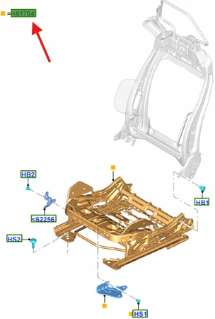 SANKI SIEDZENIA PRAWE FORD MUSTANG 2015- OE 2231950 _ FR3B-6361704-AJ