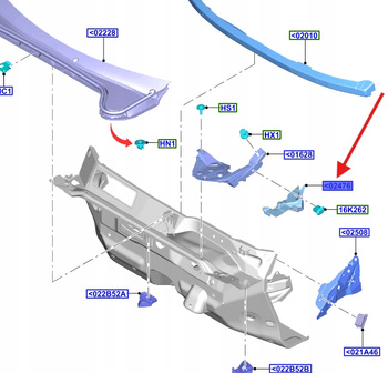 OSŁONA ZAWIASU PRAWA FORD FOCUS Mk4 2018- 2303590 _ JX7B-A02476-AC