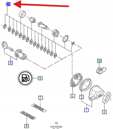 BĘBEN ZAMKA WLEWU PALIWA GRANDA 1987- 1994 OE 6174098 _ 88GB-A18168-AA
