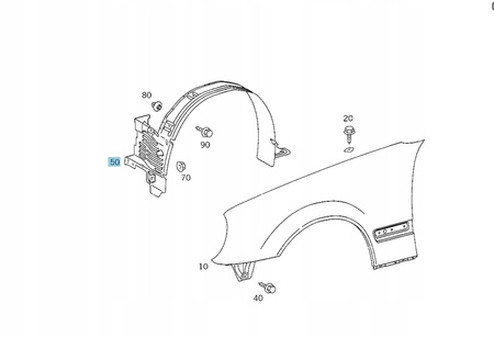 OSŁONA NADKOLA MERCEDES W210 A210 698 92 30