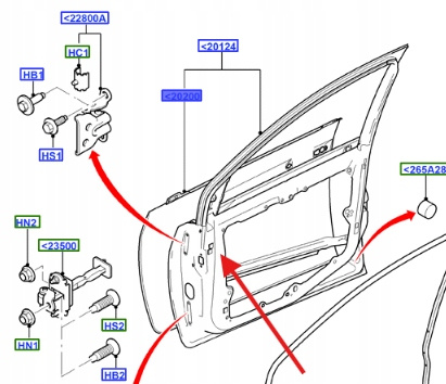 PŁYTA DRZWI PRAWY PRZÓD FORD FIESTA 2001- 1359491 _ 2S61-A20204-AL.