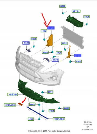 KIEROWNICA POWIETRZA LEWA FORD C-MAX Mk2 1.0 EB 1.6 TDCI_1885302_AM51-8311-CC