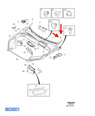 PRAWA USZCZELKA OSŁONA PODSZYBIA VOLVO XC90 2016- OEM/OE 31442412