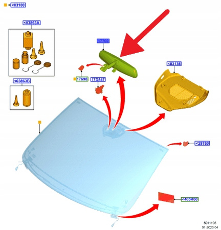 LUSTERKO WSTECZNE FORD KUGA ESCAPE 2020- 5511089 _ JU5A-17E678-CA