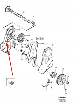 OBUDOWA ROZRZĄDU TYŁ 2.0 2.4D VOLVO S40 C70 V50 2006- S60 S80 OE 31316752