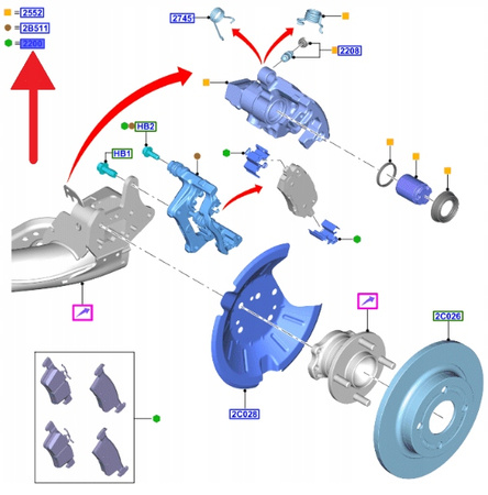 KLOCKI HAMULCOWE TYŁ FORD PUMA 2020- 2689669 _ MEL1TJ-2M007-AA