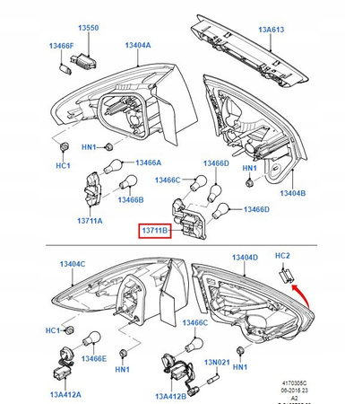 OPRAWKA ŻARÓWKI LAMPY TYŁ LEWA FORD MONDEO Mk4 07-_1459611_7S71-13N005-DA