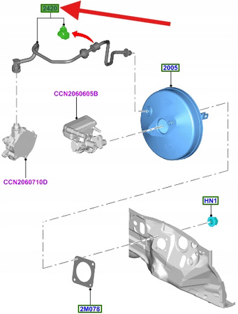 PRZEWÓD PODCISNIENIA 1.6 EB FORD FIESTA 2013- OE 1848477 _ C1BC-2420-JB