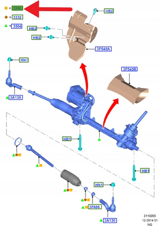 DRĄŻEK KIEROWNICZY PRAWY LEWY MONDEO SMAX 15- 1824228 _ DG9C-3D032-BA