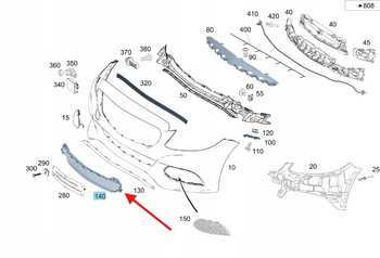 KRATKA ŚRODKOWA GRILL DOLNY MERCEDES C klasa W205 OE A2058852023