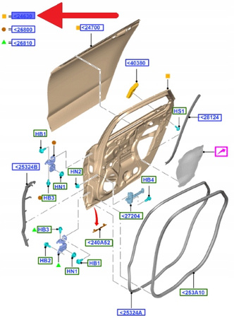 DRZWI PRAWY TYŁ FORD MONDEO Mk5 KOMBI 2014- OE 2505272 _ FS73-N24630-DP