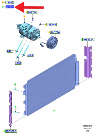 CHŁODNICA KLIMATYZACJI 5.0 FORD MUSTANG 2017- OE 2163054 _ JR3B-19C600-BA