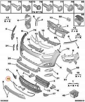 RAMKA CHROM GRILLA CITROEN C4 PICASSO B78 SPACETOURER OE 1609559980