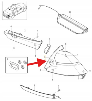 REFLEKOTR LAMPA LEWA TYLNA VOLVO S60 2019- OE 31689679