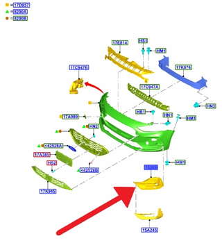 KRATKA HALOGENU PRAWY PRZÓD FORD FOCUS 2022- OE 2591697 _ NX7B-15A298-SC
