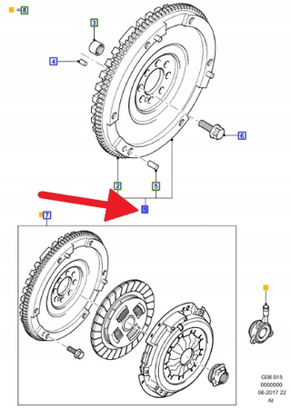 KOŁO ZAMACHOWE 2.4 TDCi FORD TRANSIT 2004- 06- OE 1858770 _ 4C11-6477-DB