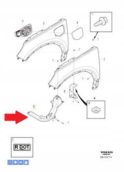 LEWE MOCOWANIE WSPORNIK BŁOTNIKA PRZÓD VOLVO XC40 EX40 2018- OE 32234761