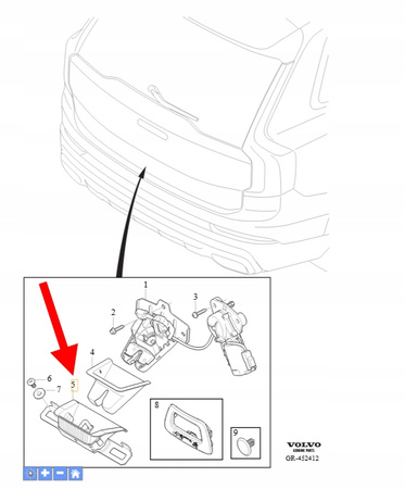 RYGIEL KLAPY BAGAŻNIKA VOLVO XC90 2016- OEM/OE 39831947