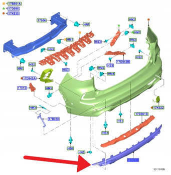 LISTWA ZDERZAKA TYŁ FORD KUGA ESCAPE 2020- 2501902 _ LV4B-17E911-SAA5UAW