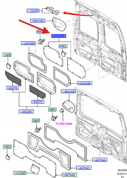 WYKOŃCZENIE WEWNĘTRZNE DRZWI TYŁ CONNNECT 2002- 5106204 _ 2T14-V45594-AG