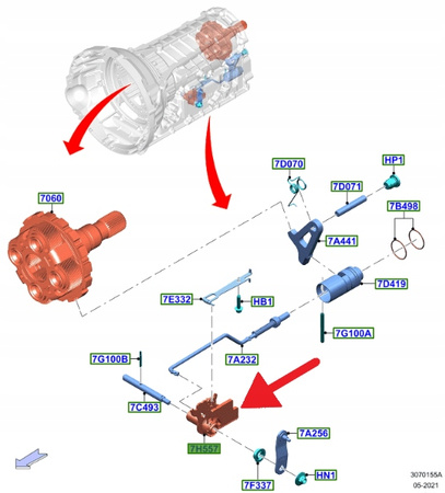 CZUJNIK POZ. WYBIERAKA SKRZYNI 10R80 FORD MUSTANG 5426474 _ HL3P-7H557-AB