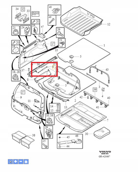 Siłownik podłogi bagażnika Volvo V70,XC70 30721320