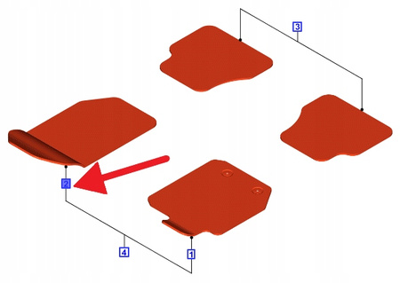DYWANIK WELUROWY PRAWY RANGER 2011- 14 OE 1744372 _ AB39-2613086-EA3A06