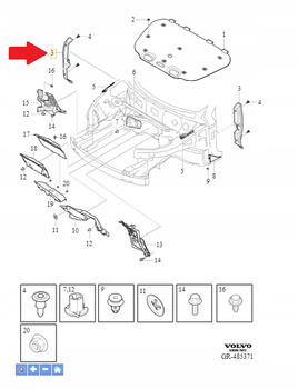 PIONOWE WYGŁUSZENIE BŁOTNIKA LEWY PRZÓD VOLVO XC60 2018- OE 32244540