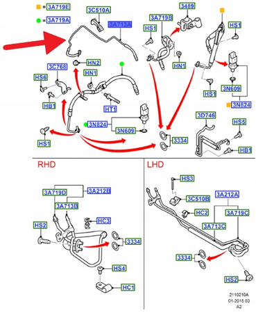 PRZEWÓD WSPOMAGANIA FORD MONDEO GALAXY SMAX 2006- 1480683 _ 7G91-3A656-FB