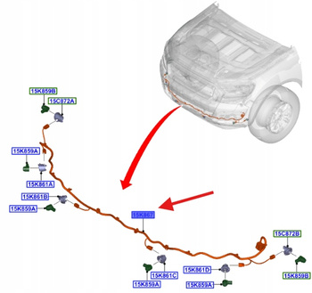 WIAZKA CZUJNIKA PARKOWANIA PRZÓD FORD RANGER 2020- 2526737 _ JB3T-15K867-BH