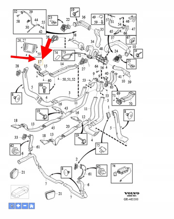 ŚRODKOWA KRATKA NAWIEWU TYŁ VOLVO XC90 2016- V90 2017- V60 OEM/OE 31365121