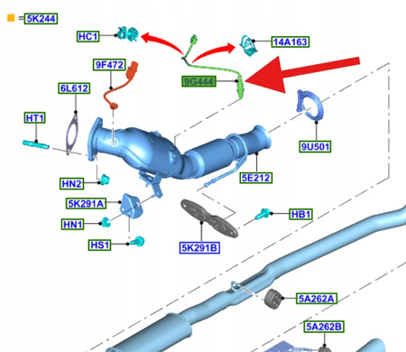SONDA ZA KATALIZATOREM 2.0 2.3 EB FOCUS KUGA 2016- 2545936 _ FB5T-9G444-KC