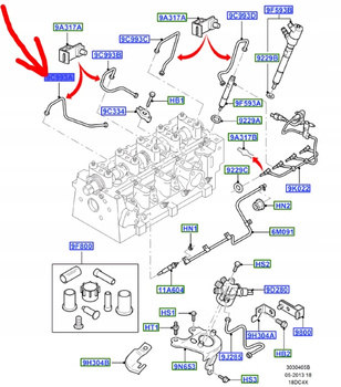 PRZEWÓD WTRYSKU PALIWA 1.8 DIESEL FORD TRANSIT CONNECT FOCUS Mk1 _1475681_1S4Q-9C993-AD