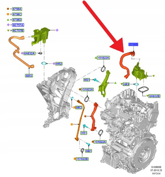 PRZEWÓD RURA ODMY 1.0 EB FORD PUMA FIESTA FOCUS 21- 2518877 _ H6BG-6758-CA