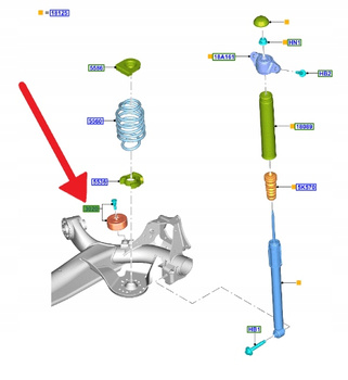 ODBÓJ DOLNY AMORTYZATORA TYŁ L P FORD FOCUS 2018- 2470688 _ JX61-110867-AA
