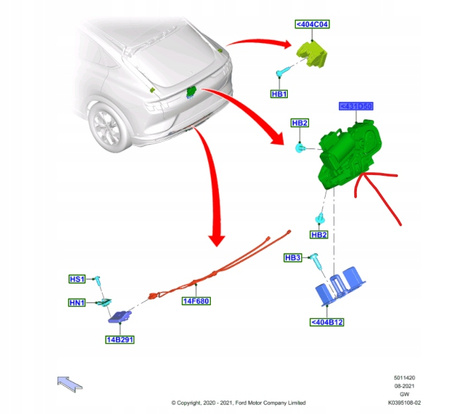 ZAMEK KLAPY BAGAŻNIKA EDGE MUSTANG MACH-E 2367018 _ FA1A-N442A66-BF 
