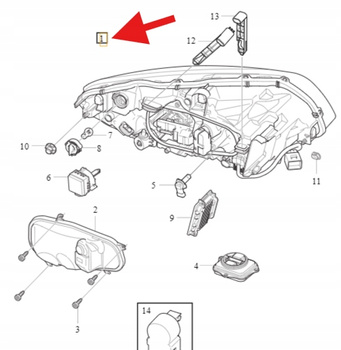 REFLEKTOR LAMPA LEWY PRZÓD XENON SKRĘTNY VOLVO XC60 2014- OE 31698808