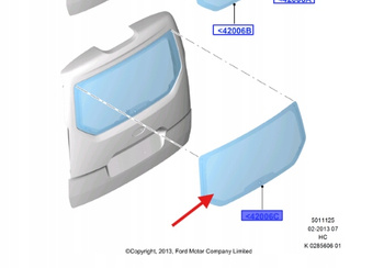 SZYBA OKNO TYLNE FORD TRANSIT CONNECT 2013- 2025641 _ DT11-B42004-AB