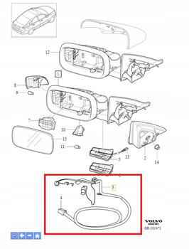 Wi?zka lewego lusterka Volvo 30716808