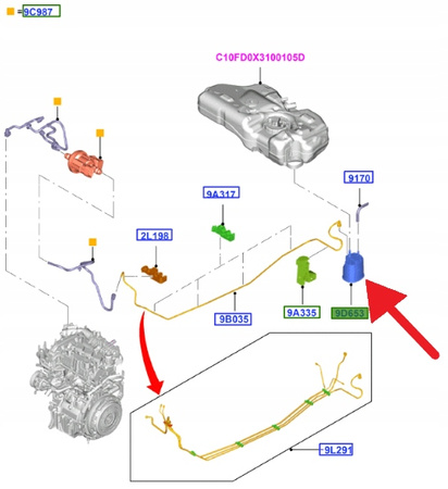FILTR WĘGLOWY 1.0 EB 1.6 TIVCT FORD B-MAX FIESTA OE 1805702 _ AY11-9D653-AB