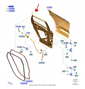 DRZWI TYLNE PRAWE FORD KUGA MK3 2020- 2757991 _ PLV4B-S24630-AL