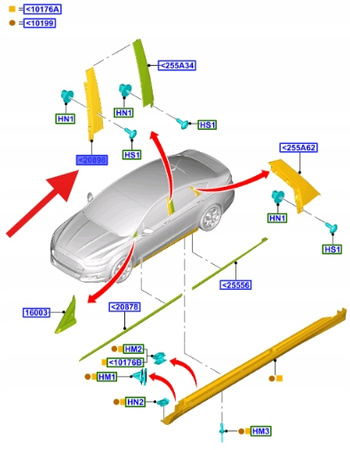 LISTWA PIONOWA DRZWI PRAWY PRZÓD MONDEO 2014- OE 2108128 _ ES73-F20898-BB59