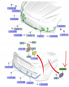 MODUŁ CZUJNIKÓW PARKOWANIA KUGA C-MAX FOCUS 11- 1867336 _  DV4T-15K866-BK
