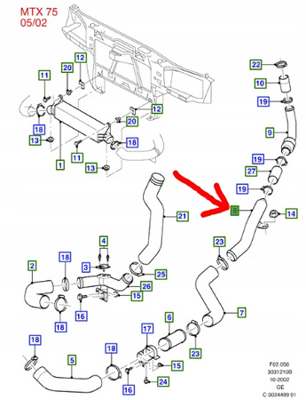 PRZEWÓD INTERCOOLERA FORD MONDEO Mk3 DIESEL_1126253_1S7Q-6F074-AA